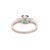 Metal Natural Emerald & Cushion Cut Diamond Three Stone Wedding Ring (All Sizes Available) For Sale - Image 7 of 8