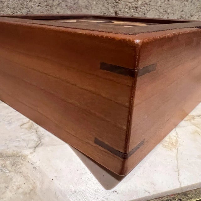 Wood Mosaic Marquetry Decorative Box, Mixed Wood, Modern Design, Usa For Sale - Image 7 of 12