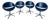 Set of 4 Swivel Shell Chairs 1980 Karisma Leather & Chrome Metal For Sale