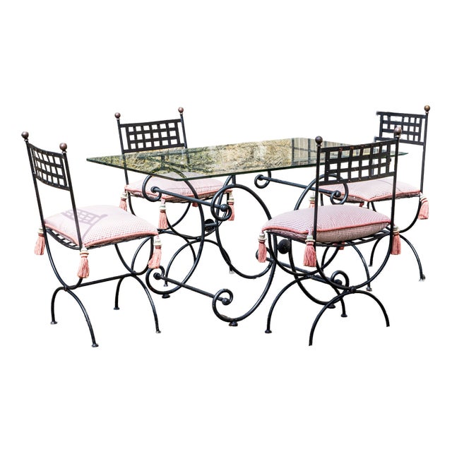Garden Seating Set in Iron, 1990s, Set of 5 For Sale