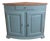 Louis XV Corner Cabinet in Neptune Blue and Brass Fittings, 1890s For Sale