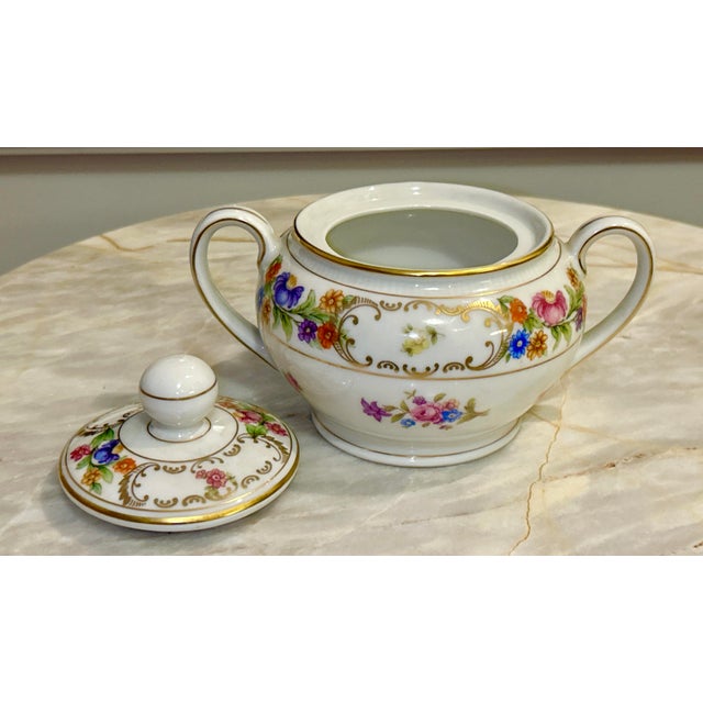 Dresden Porcelain Dresden Schumann Bavaria Covered Sugar Bowl For Sale - Image 4 of 6