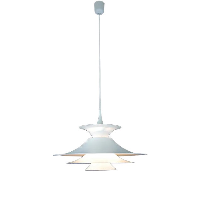 White Radius Pendant Lamp by Eric Baslev for Fog and Mørup, 1960s For Sale