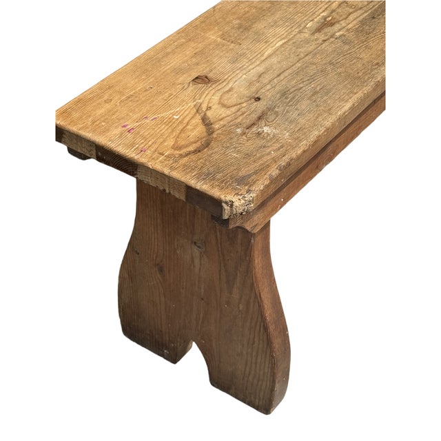 Antique Pine Bench, 1900s For Sale - Image 6 of 7