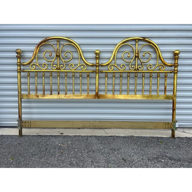 Drexel Metal Gold Leaf King Sized Headboard For Sale - Image 11 of 11