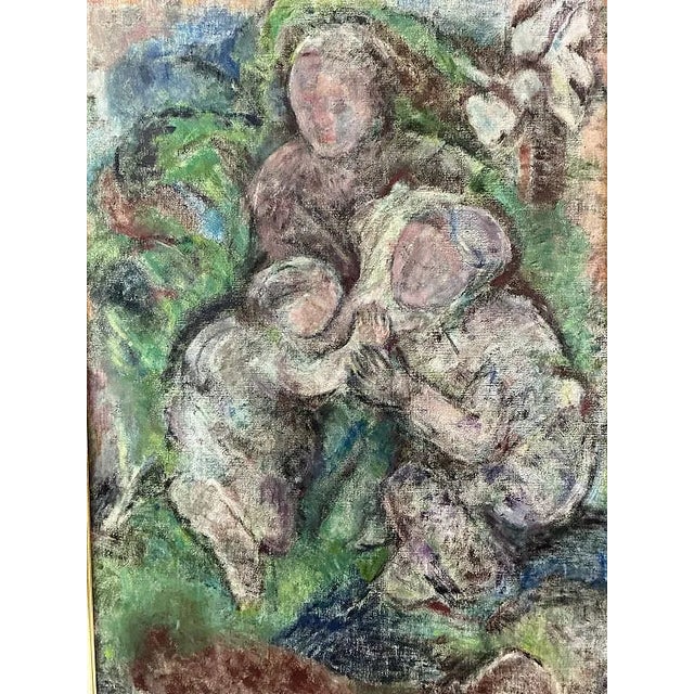Anna Neagoe American 1894-1986 Abstract group of figuresl Oil on canvas. Signed lower right.s. Image35.5" x 24.5” Frame...