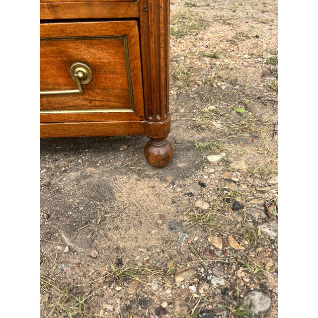 French 19th Century Louis XVI Solid Walnut Commode For Sale - Image 4 of 12