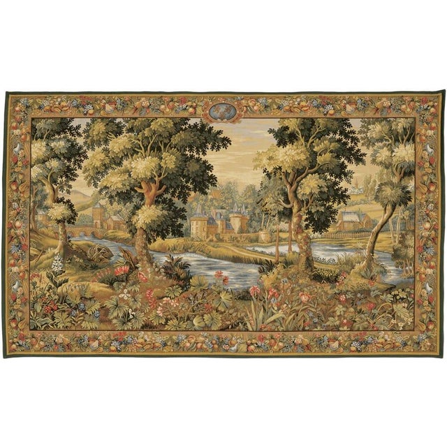 This tapestry is inspired from a fine example of a classical Verdure Tapestry, woven in Aubusson in France the 18th...