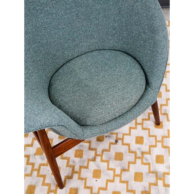 1960s Mid Century Danish Modern Lounge Chair Hans Olsen Bramin Fried Egg Aqua Green Vg For Sale - Image 9 of 12