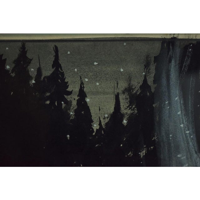 Art Sz: 12 3/4"H x 11"W Frame Sz: 16 3/4"H x 15"W Custom Mounted in Adirondack Green Wood Frame