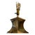 Add instant mid-century glamour to your space with this striking pair of vintage 1970s Hollywood Regency brass table...