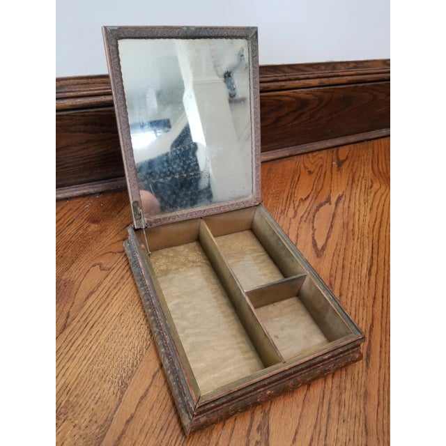 English Antique Jewelry Box With Framed Portrait Top For Sale - Image 3 of 10