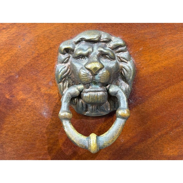 Brown French Empire, Small Commodes, Flame Mahogany, Brass, Usa, 1940s For Sale - Image 8 of 13