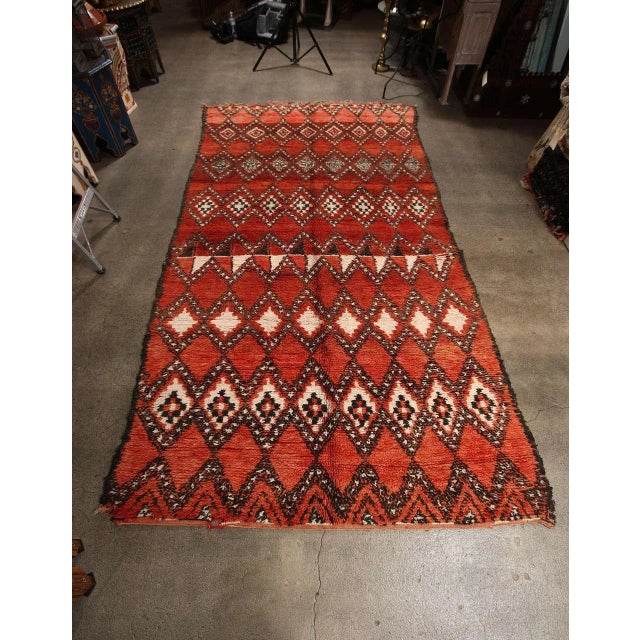 1960s Authentic Moroccan Red Tribal Rug North Africa For Sale - Image 10 of 10