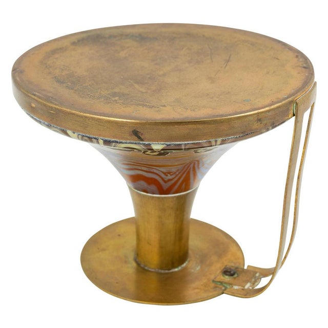 Glass Candlestick Johann Loetz Witwe PG 358 decoration circa 1901 This candlestick with its PG 358 decoration is known...