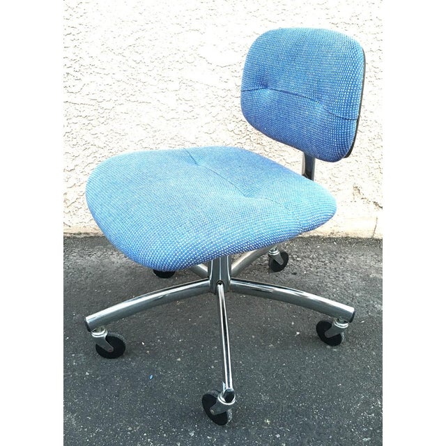 Steelcase Modern Blue Swivel Office Chair Chairish