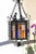 Black Antique Black Wrought Iron and Stained Glass Lantern, France, 1940s For Sale - Image 8 of 11