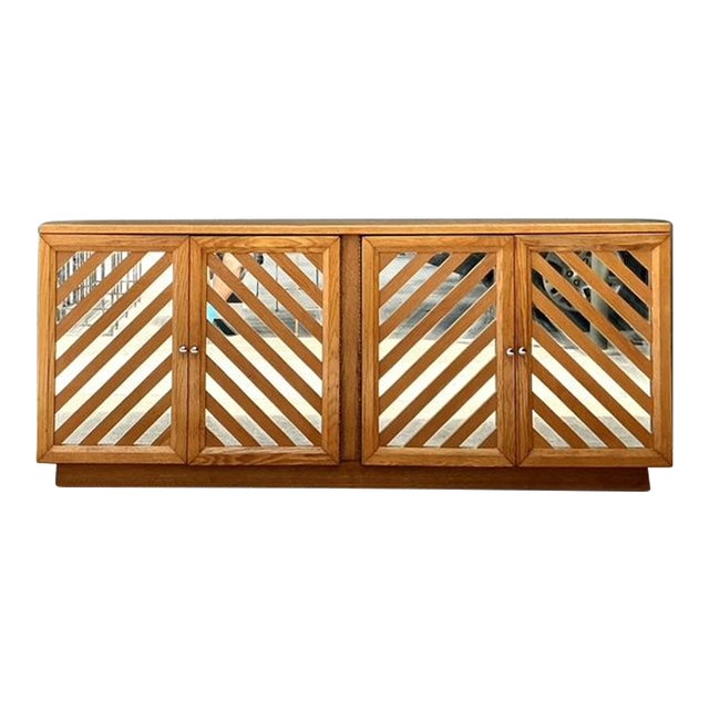 Vintage Bassett Chevron Mirrored Dresser For Sale