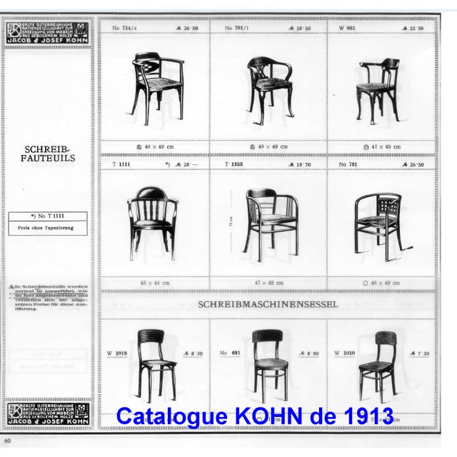 This armchair, manufactured until 1915, is documented as early as 1910; it is a true exercise in "styles." Kohn combined...