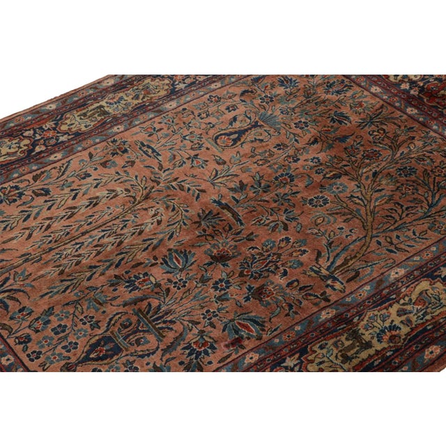 Rug & Kilim Antique Persian Kashan Rug With Pictorial and Floral Patterns For Sale - Image 4 of 7