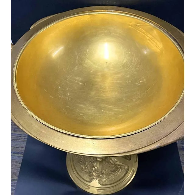 Art Nouveau "Triumphant Man," Gilded Bronze Trophy Cup, France For Sale - Image 3 of 5