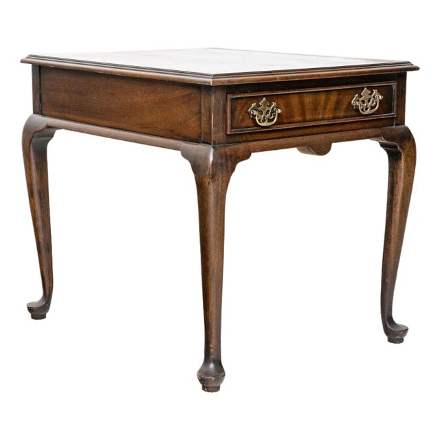 1990s Drexel Queen Ann Style Mahogany End Table For Sale