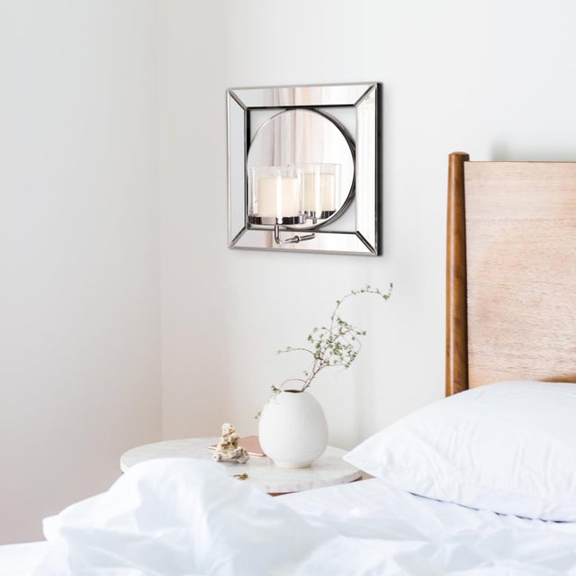 Silver Lula Mirror with Candle Holder For Sale - Image 8 of 8