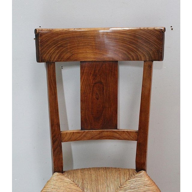Early 19th Century Directoire Side Chair in Cherrywood and Straw For Sale - Image 4 of 16