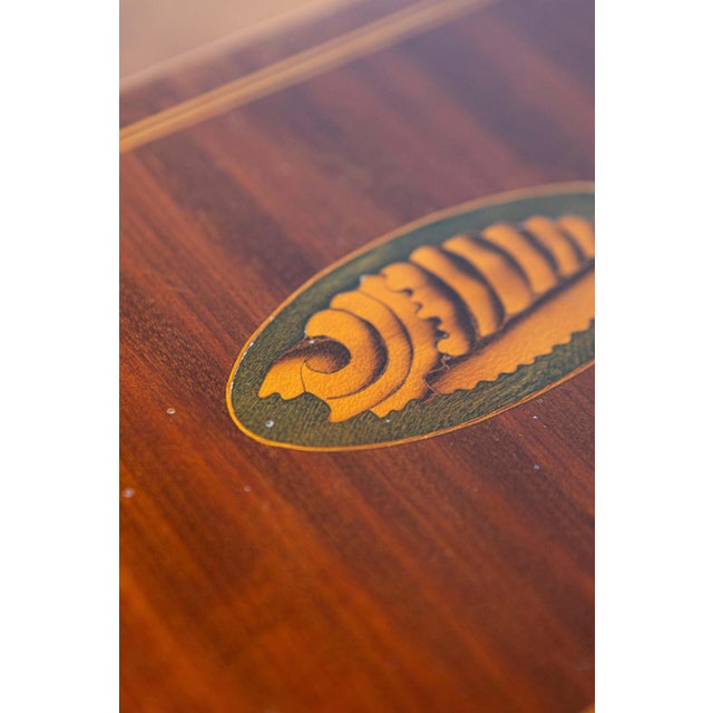 Danish 1840s Mahogany Box with Ash Shell Marquetry, Banding and Lateral Handles For Sale - Image 10 of 10