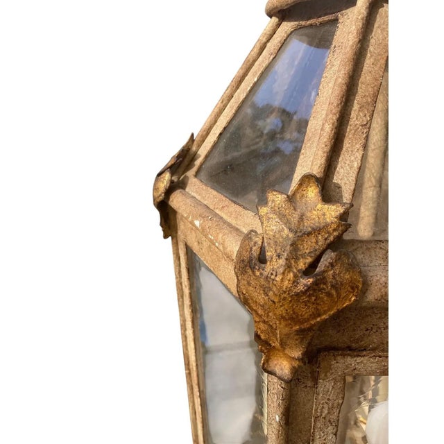 Pair of Paul Ferrante Forged Gilt Iron Lanterns, "4000 Series" For Sale - Image 9 of 18