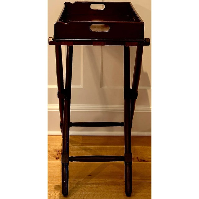 English Mahogany Serving Tray on Stand, England, Circa 1890 For Sale - Image 3 of 8