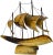 Midcentury handcrafted natural horn ship with intricate and elegant details.