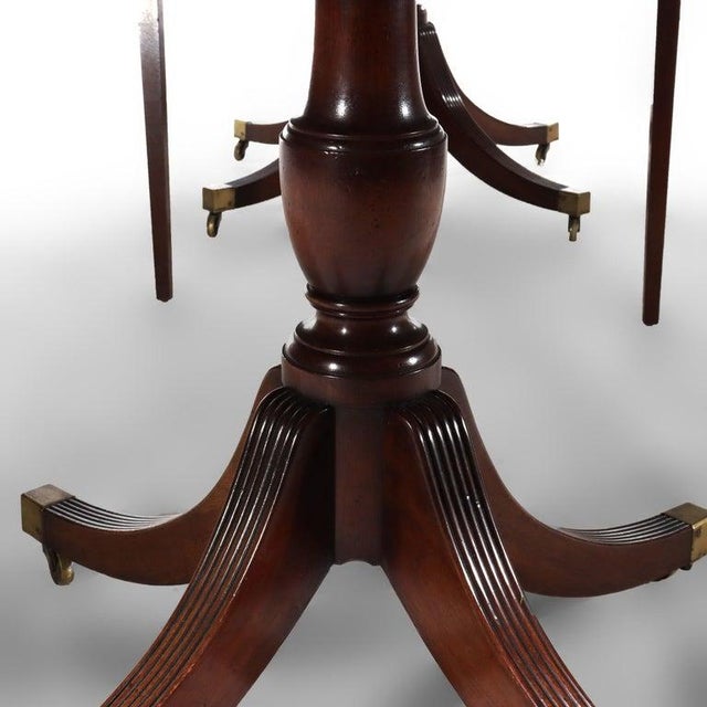 Traditional Duncan & Phyfe Style George III Mahogany Banquet Table With Three Leaves C1820 For Sale - Image 3 of 17