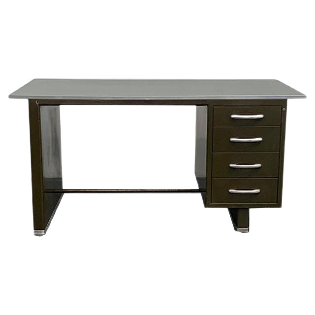 Aluminium Desk with Laminate Top from Carlotti, 1950s For Sale
