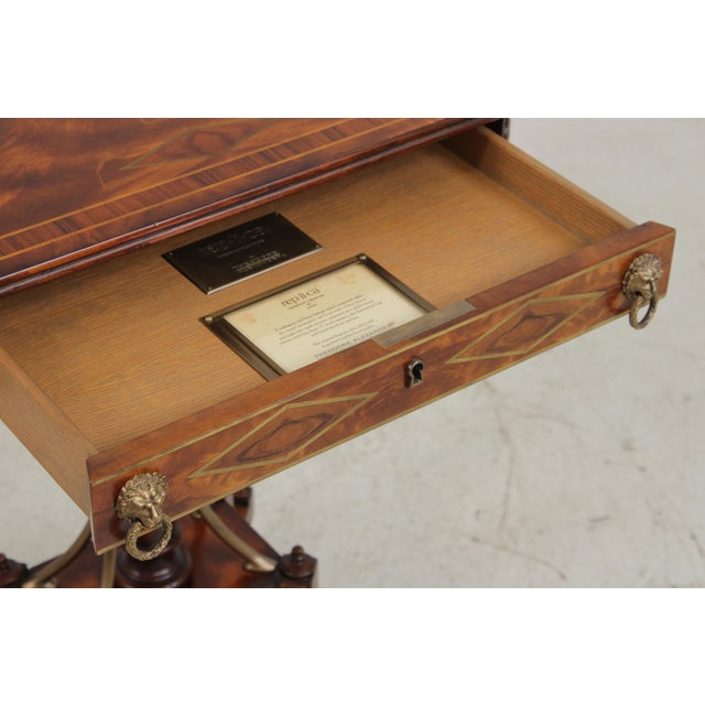 2010s Theodore Alexander Regency Style Mahogany Inlaid Table For Sale - Image 5 of 18