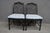 Blue Set of 4 Hollywood Regency Ebonized Faux Bamboo Dining Side Chairs For Sale - Image 8 of 16