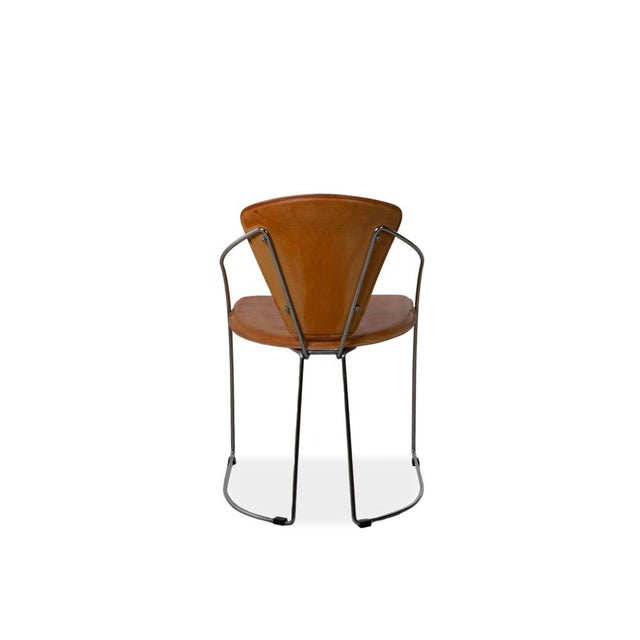 Interio Croma Steel Tube Chairs in Natural Leather, Set of 4 For Sale - Image 10 of 12