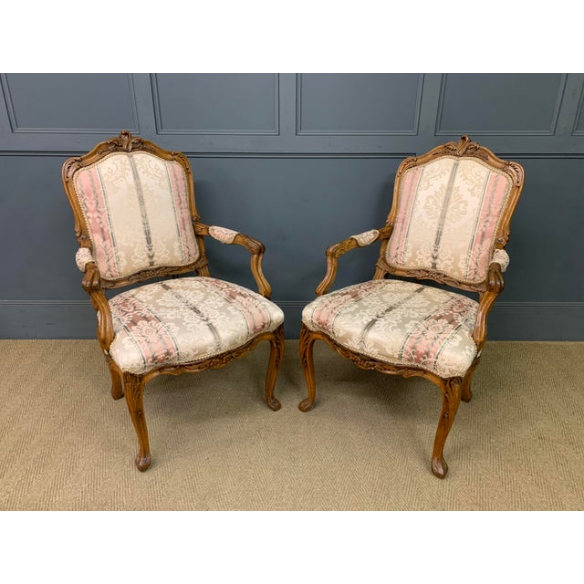 French Carved Walnut Armchairs, 1910, Set of 2 For Sale - Image 16 of 16