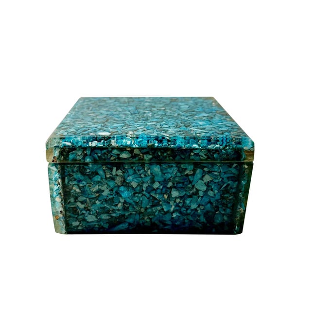 Mid Century Turquoise Box For Sale In Tampa - Image 6 of 7