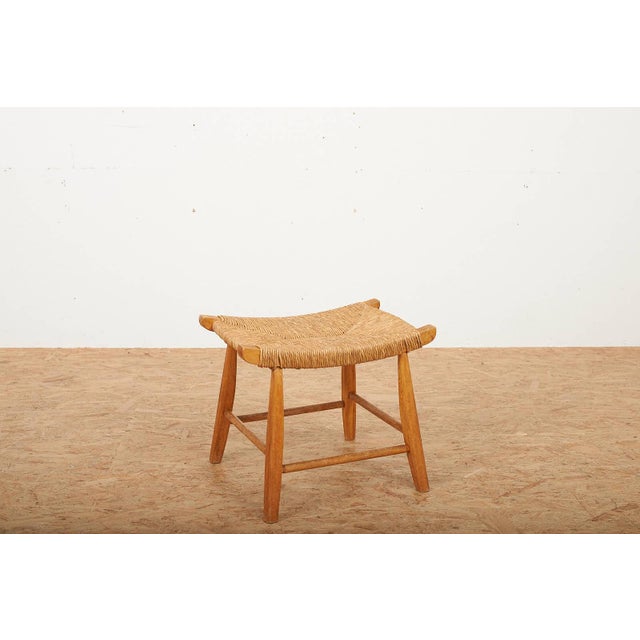 Ticino Stool in Wood with Wickerwork Seat For Sale - Image 6 of 11