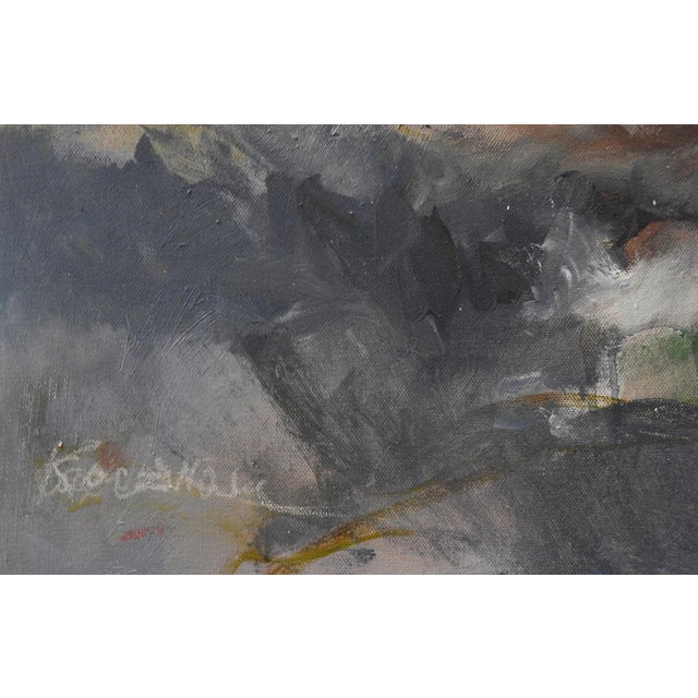 Contemporary Painting of Ocean Tides Colliding, Kinetic, Cobalt, Water, Vetiver - "Aqua Break" For Sale - Image 3 of 10