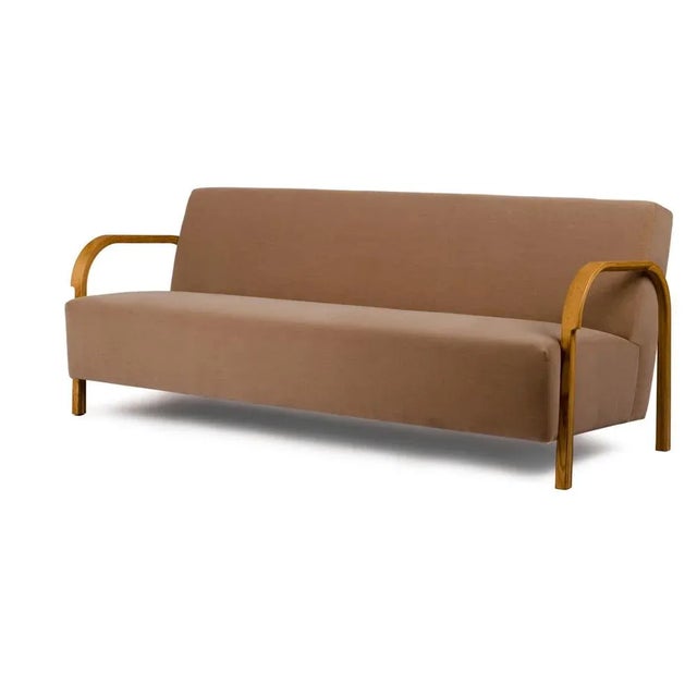 Contemporary DAW/Mohair & McNutt Arch Three-Seater Sofa by Mazo Design For Sale - Image 3 of 7