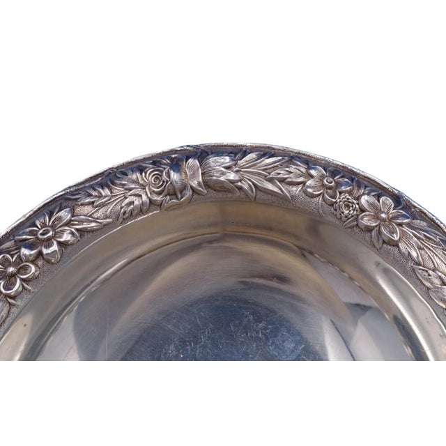 Art Nouveau Vintage S Kirk & Son Sterling Silver Repousse Compote #436 - Not Weighted For Sale - Image 3 of 8
