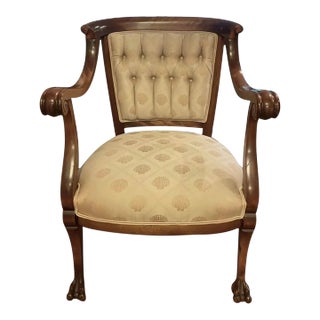 1930s Parlor Chair in Antique Walnut For Sale