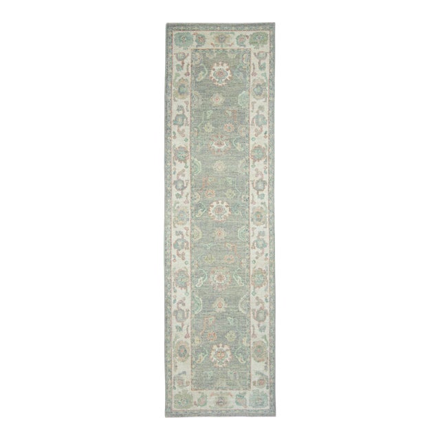 Turkish Oushak Runner Rug 2'10" x 10' #17962 For Sale