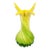 Vintage Green & Yellow Jack-in-the-Pulpit Glass Vase, Made in China For Sale