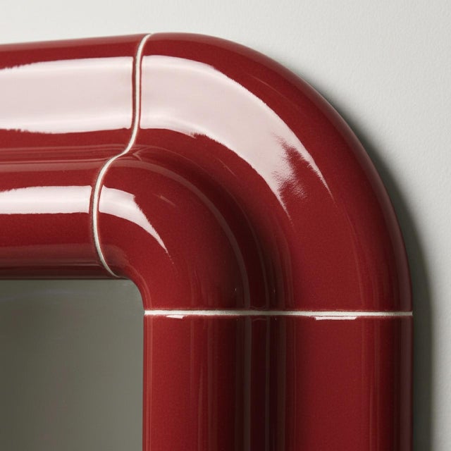 Contemporary Lolo Mirror in Deep Burgundy by Tilecito For Sale - Image 3 of 7