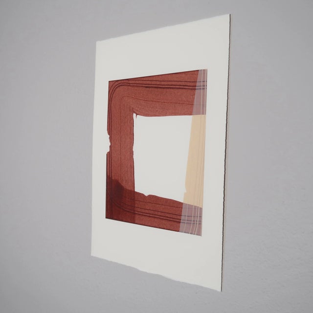 Contemporary Original Minimal Abstract Painting in Rust and Sand by Artist Casey R Klein For Sale - Image 3 of 11