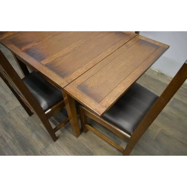 American Crafters and Weavers Mission Oak Dining Set - 5 Pieces - Walnut For Sale - Image 3 of 10