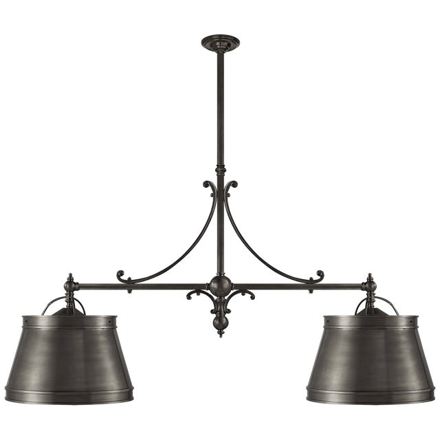 Sloane Double Shop Pendant in Bronze with Bronze Shades Designer: Chapman & Myers Min. Custom Height: 39" O/A Height: 57"...